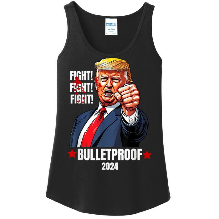 Trump Shot Bulletproof Bloody Ear Bleeding Butler Pa Trump Ladies Essential Tank