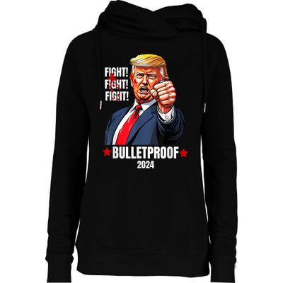 Trump Shot Bulletproof Bloody Ear Bleeding Butler Pa Trump Womens Funnel Neck Pullover Hood