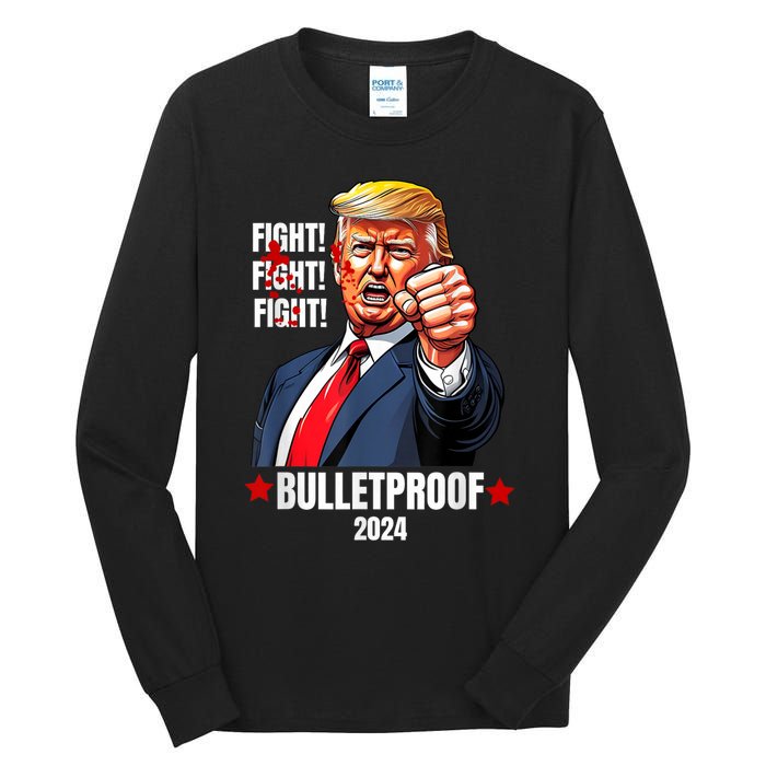 Trump Shot Bulletproof Bloody Ear Bleeding Butler Pa Trump Tall Long Sleeve T-Shirt