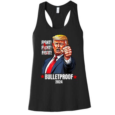 Trump Shot Bulletproof Bloody Ear Bleeding Butler Pa Trump Women's Racerback Tank