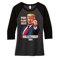 Trump Shot Bulletproof Bloody Ear Bleeding Butler Pa Trump Women's Tri-Blend 3/4-Sleeve Raglan Shirt