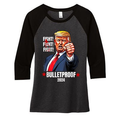 Trump Shot Bulletproof Bloody Ear Bleeding Butler Pa Trump Women's Tri-Blend 3/4-Sleeve Raglan Shirt