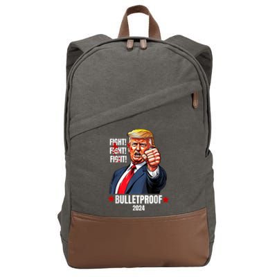 Trump Shot Bulletproof Bloody Ear Bleeding Butler Pa Trump Cotton Canvas Backpack