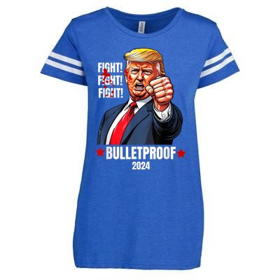 Trump Shot Bulletproof Bloody Ear Bleeding Butler Pa Trump Enza Ladies Jersey Football T-Shirt