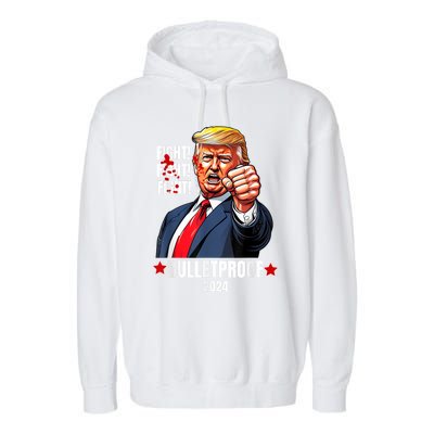 Trump Shot Bulletproof Bloody Ear Bleeding Butler Pa Trump Garment-Dyed Fleece Hoodie