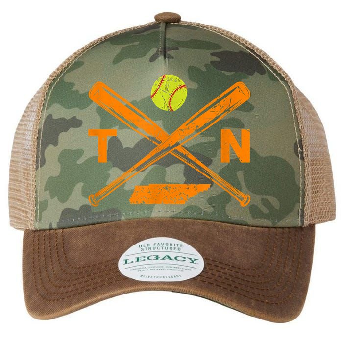 Tennessee Softball Bats & Ball Retro Style Softball Player Legacy Tie Dye Trucker Hat