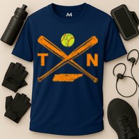 Tennessee Softball Bats & Ball Retro Style Softball Player Performance Shirt