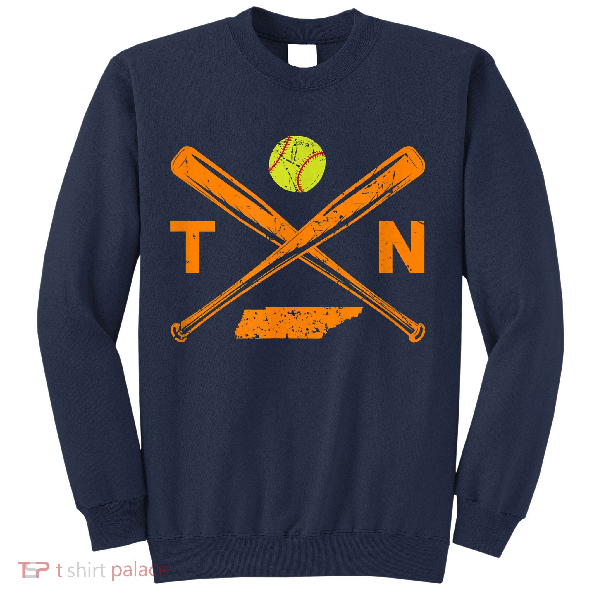 Tennessee Softball Bats & Ball Retro Style Softball Player Sweatshirt