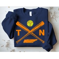 Tennessee Softball Bats & Ball Retro Style Softball Player Sweatshirt