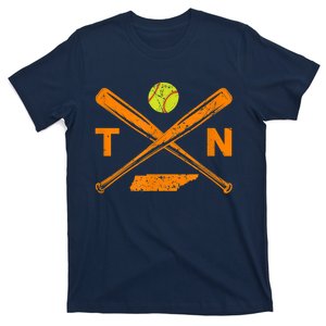 Tennessee Softball Bats & Ball Retro Style Softball Player T-Shirt