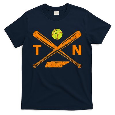 Tennessee Softball Bats & Ball Retro Style Softball Player T-Shirt