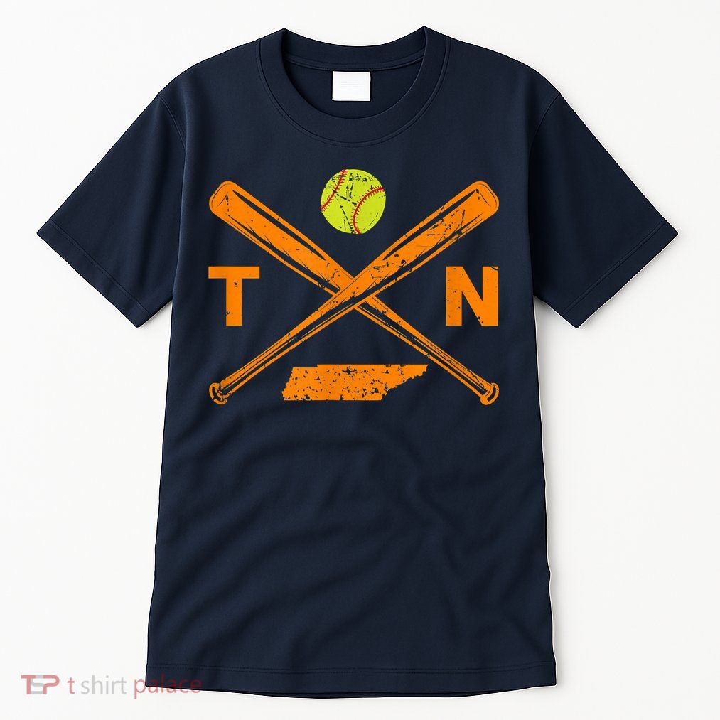 Tennessee Softball Bats & Ball Retro Style Softball Player Tall T-Shirt