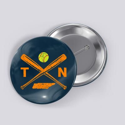 Tennessee Softball Bats & Ball Retro Style Softball Player Button