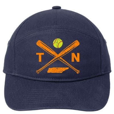 Tennessee Softball Bats & Ball Retro Style Softball Player 7-Panel Snapback Hat
