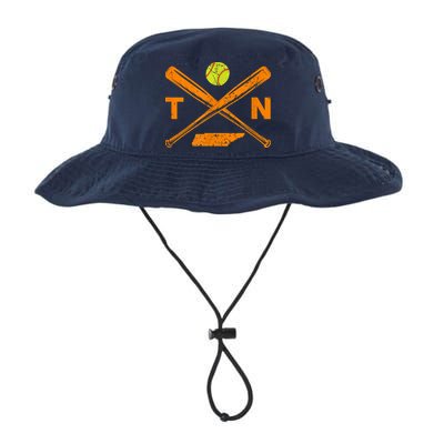 Tennessee Softball Bats & Ball Retro Style Softball Player Bucket Hat