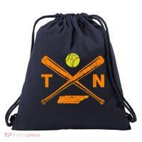 Tennessee Softball Bats & Ball Retro Style Softball Player Drawstring Bag