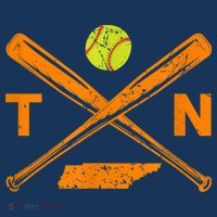 Tennessee Softball Bats & Ball Retro Style Softball Player Flatbill Hat