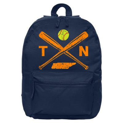 Tennessee Softball Bats & Ball Retro Style Softball Player 16 in Basic Backpack