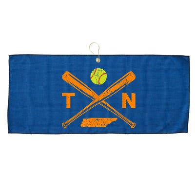 Tennessee Softball Bats & Ball Retro Style Softball Player Large Microfiber Waffle Golf Towel