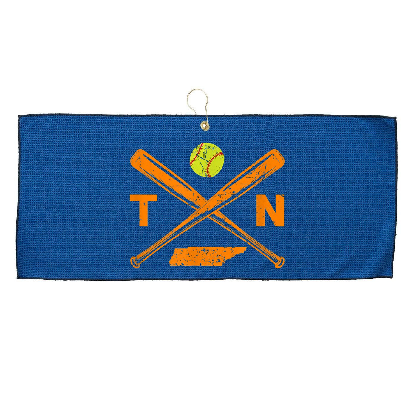 Tennessee Softball Bats & Ball Retro Style Softball Player Large Microfiber Waffle Golf Towel