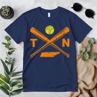 Tennessee Softball Bats & Ball Retro Style Softball Player Premium T-Shirt