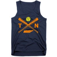 Tennessee Softball Bats & Ball Retro Style Softball Player Tank Top