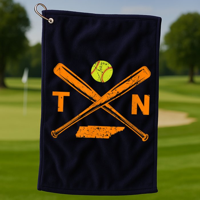 Tennessee Softball Bats & Ball Retro Style Softball Player Golf Towel