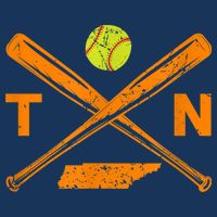 Tennessee Softball Bats & Ball Retro Style Softball Player Zip Tote Bag