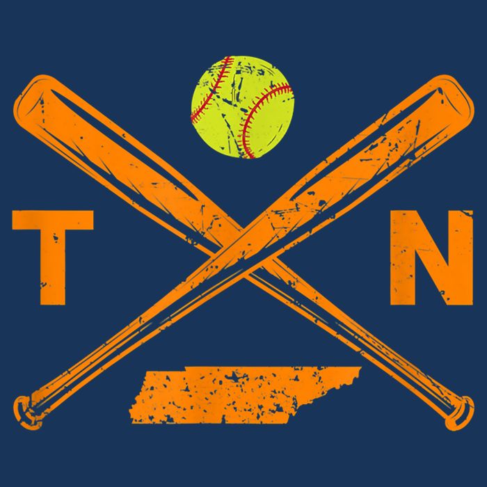 Tennessee Softball Bats & Ball Retro Style Softball Player Zip Tote Bag