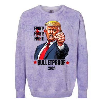 Trump Shot Bulletproof Bloody Ear Bleeding Butler Pa Trump Colorblast Crewneck Sweatshirt