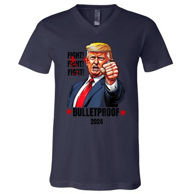 Trump Shot Bulletproof Bloody Ear Bleeding Butler Pa Trump V-Neck T-Shirt