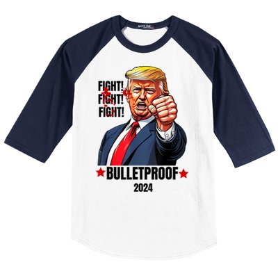 Trump Shot Bulletproof Bloody Ear Bleeding Butler Pa Trump Baseball Sleeve Shirt