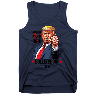 Trump Shot Bulletproof Bloody Ear Bleeding Butler Pa Trump Tank Top