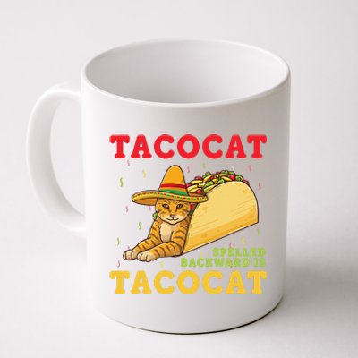 Tacocat Spelled Backwards Tacos And Cats Cinco De Mayo Cat Coffee Mug