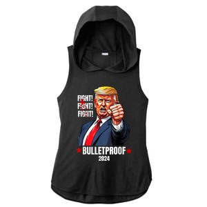 Trump Shot Bulletproof Bloody Ear Bleeding Butler Pa Trump Ladies PosiCharge Tri-Blend Wicking Draft Hoodie Tank