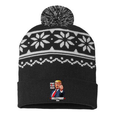 Trump Shot Bulletproof Bloody Ear Bleeding Butler Pa Trump USA-Made Snowflake Beanie