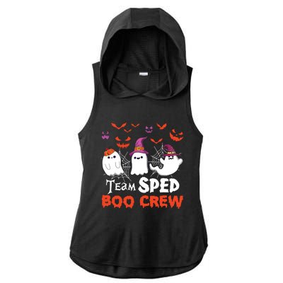 Team Sped Boo Crew Cute Ghost Halloween Costume Teacher Ladies PosiCharge Tri-Blend Wicking Draft Hoodie Tank