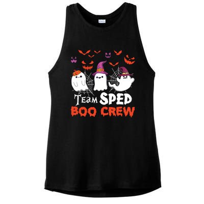 Team Sped Boo Crew Cute Ghost Halloween Costume Teacher Ladies PosiCharge Tri-Blend Wicking Tank