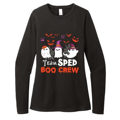 Team Sped Boo Crew Cute Ghost Halloween Costume Teacher Womens CVC Long Sleeve Shirt