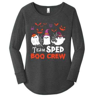 Team Sped Boo Crew Cute Ghost Halloween Costume Teacher Women's Perfect Tri Tunic Long Sleeve Shirt