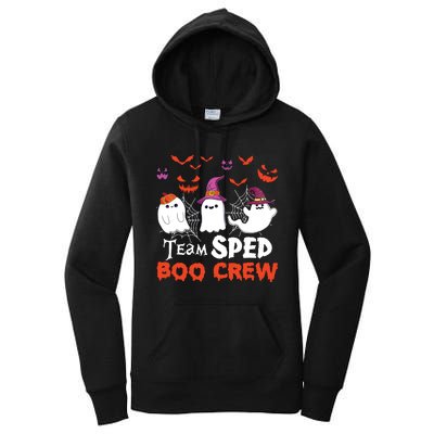 Team Sped Boo Crew Cute Ghost Halloween Costume Teacher Women's Pullover Hoodie