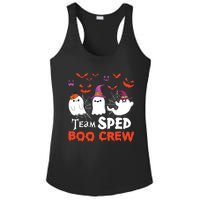 Team Sped Boo Crew Cute Ghost Halloween Costume Teacher Ladies PosiCharge Competitor Racerback Tank