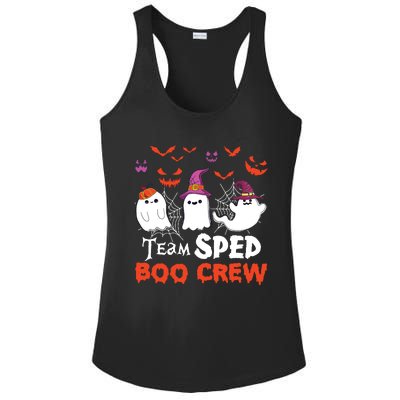 Team Sped Boo Crew Cute Ghost Halloween Costume Teacher Ladies PosiCharge Competitor Racerback Tank