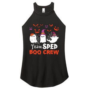 Team Sped Boo Crew Cute Ghost Halloween Costume Teacher Women's Perfect Tri Rocker Tank