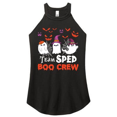 Team Sped Boo Crew Cute Ghost Halloween Costume Teacher Women's Perfect Tri Rocker Tank