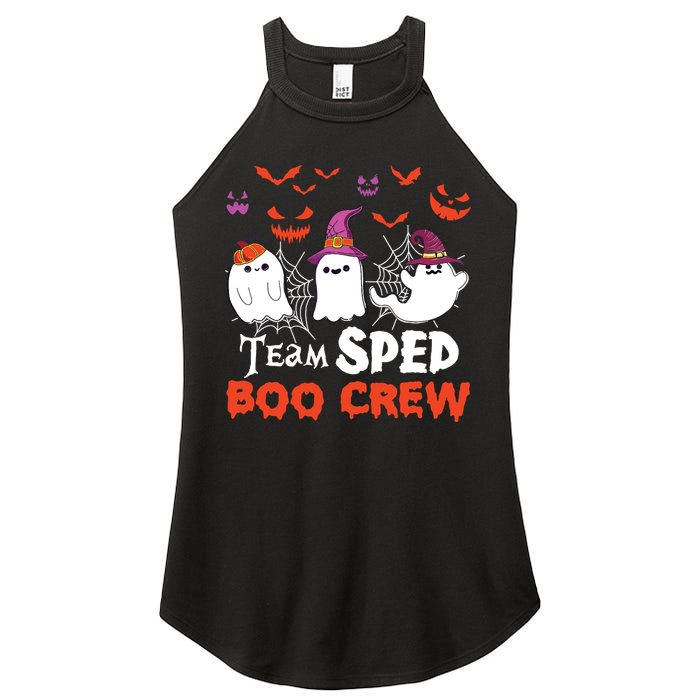 Team Sped Boo Crew Cute Ghost Halloween Costume Teacher Women's Perfect Tri Rocker Tank