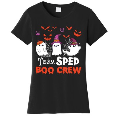 Team Sped Boo Crew Cute Ghost Halloween Costume Teacher Women's T-Shirt