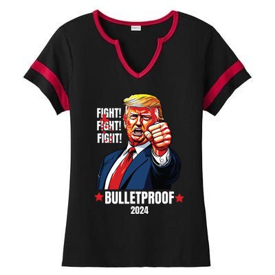 Trump Shot Bulletproof Bloody Ear Bleeding Butler Pa Trump Ladies Halftime Notch Neck Tee