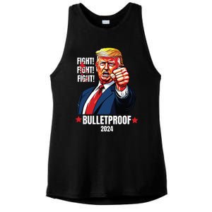 Trump Shot Bulletproof Bloody Ear Bleeding Butler Pa Trump Ladies PosiCharge Tri-Blend Wicking Tank