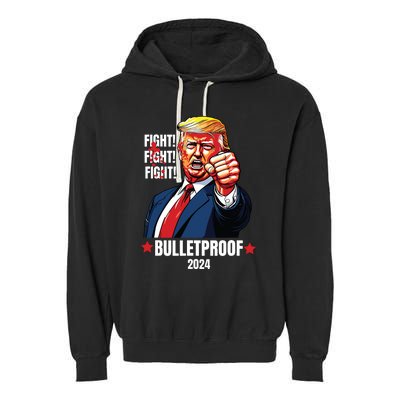 Trump Shot Bulletproof Bloody Ear Bleeding Butler Pa Trump Garment-Dyed Fleece Hoodie